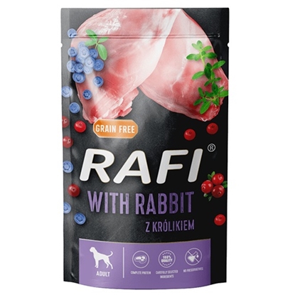 Изображение DOLINA NOTECI Rafi Rabbit, blueberry, cranberry - wet dog food - 500g