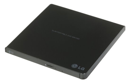 Attēls no H.L Data Storage | Ultra Slim Portable DVD-Writer | GP57EB40 | Interface USB 2.0 | DVD±R/RW | CD read speed 24 x | CD write speed 24 x | Black | Desktop/Notebook