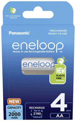 Picture of Panasonic Eneloop Batteries AA 2000mAh rechargeable 4 pcs.