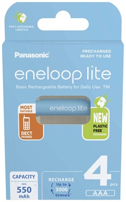 Attēls no Panasonic | ENELOOP Lite BK-4LCCE/4BE | AAA | 550 mAh | 4 pc(s)