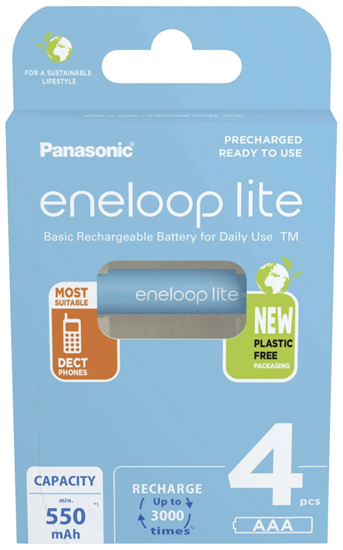 Picture of Panasonic Rechargeable Batteries ENELOOP Lite BK-4LCCE/4BE AAA, 550 mAh, 4 pc(s)