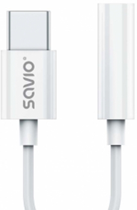 Изображение Savio USB-C Male - 3.5 mm Female White