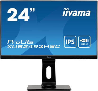 Picture of Iiyama ProLite XUB2492HSC-B1 - LED monitor - 24" (23.8" viewable) - 1920 x 1080 Full HD (1080p) @ 75 Hz - IPS - 250 cd / m² - 1000:1 - 4 ms - HDMI, DisplayPort, USB-C - speakers - black
