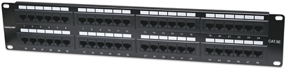 Изображение Intellinet Patch Panel, Cat5e, UTP, 48-Port, 2U, Black