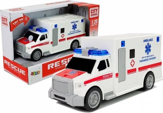 Picture of Lean Sport Ambulans z napędem frykcyjnym Biały Na Baterie 1:20 z Dźwiękiem