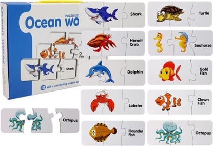 Изображение Lean Sport Puzzle Edukacyjne Ukadanka wiat Oceanów 10 Pocze
