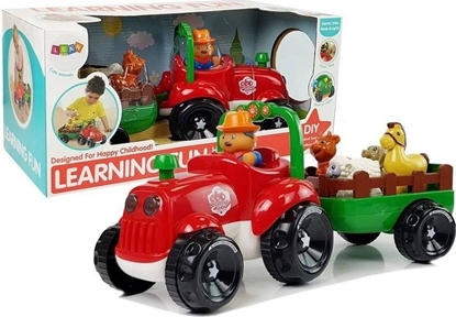 Изображение Lean Sport Traktor z Przyczepk, Zwierztami Dla Niemowlt na Baterie wiata Dwik