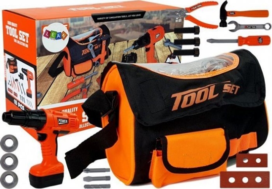 Изображение Lean Sport Zestaw Majsterkowicza W Torbie Na Rami Narzdzia Wiertarka Na Baterie