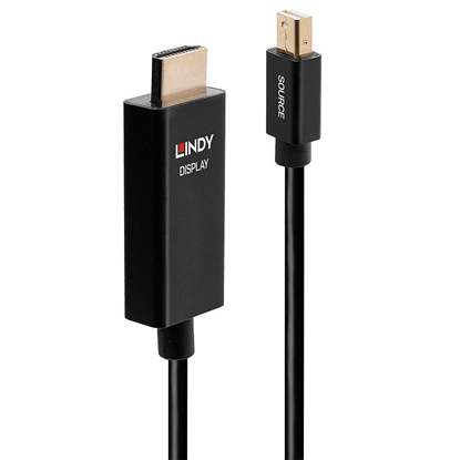 Attēls no Lindy 1m Mini DP to HDMI Adapter Cable with HDR