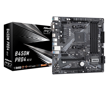 Изображение Asrock B450M Pro4 R2.0 AMD B450 Socket AM4 micro ATX