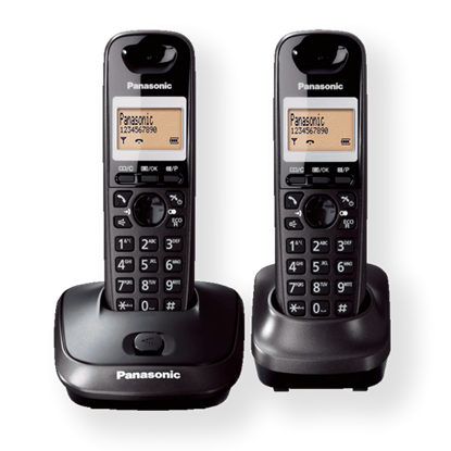 Attēls no Panasonic | Cordless | KX-TG2512FXT | Built-in display | Caller ID | Black | Conference call | Phonebook capacity 50 entries | Speakerphone | Wireless connection
