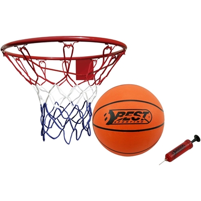 Attēls no 45cm basketbola grozs ar bumbu un pumpi Best Sporting