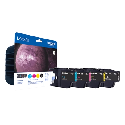 Изображение Brother LC1220VALBP ink cartridge 4 pc(s) Original Black, Cyan, Magenta, Yellow