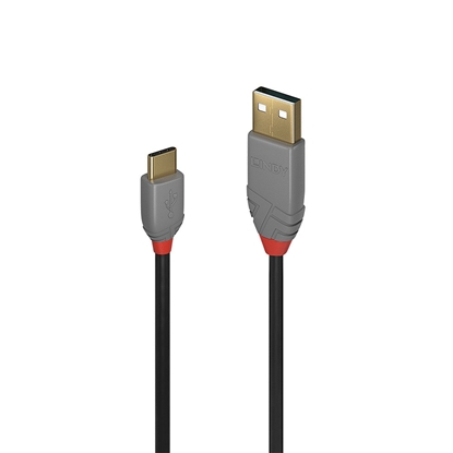 Attēls no Lindy 2m USB 2.0 Type A to C Cable, Anthra Line
