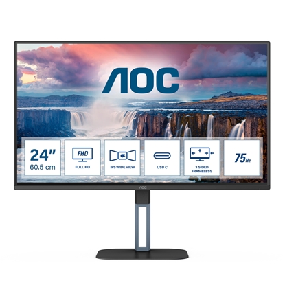Attēls no AOC V5 24V5CE computer monitor 60.5 cm (23.8") 1920 x 1080 pixels Full HD LED Black