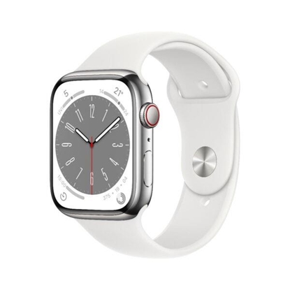 Picture of Apple Watch Series 8 GPS 41mm Silver Aluminium Case with White Sport Band - Regular