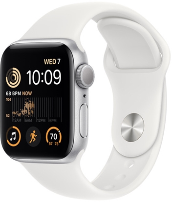 Picture of Apple Watch SE GPS 40mm Silver Aluminium Case with White Sport Band - Regular 2nd Gen