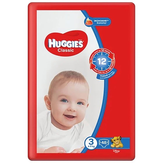 Изображение Autiņbiksītes Huggies Classic JP 3, 4-9kg 52gab.