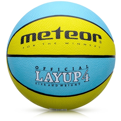 Attēls no Basketbola bumba Meteor Layup 4 yellow / blue