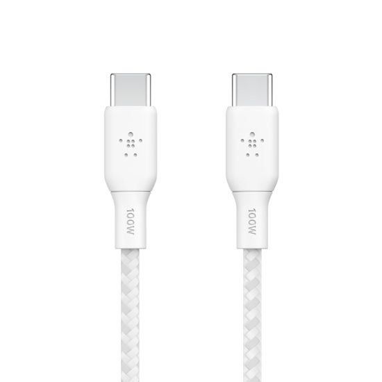 Picture of Belkin braided USB-C/USB-C Cable 100W 2m white CAB014bt2MWH