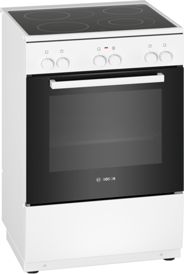 Изображение Bosch | Cooker | HKA090220U Series 2 | Hob type Vitroceramic | Oven type Electric | White | Width 60 cm | Grilling | Depth 60 cm | 66 L