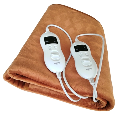 Attēls no Camry Electirc Heating Blanket with Timer CR 7436	 Number of heating levels 8, Number of persons 2, Washable, Remote control, Super Soft Fleece/Polyester, 2x60 W