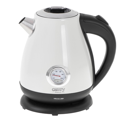 Picture of Camry | Kettle with a thermometer | CR 1344 | Electric | 2200 W | 1.7 L | Stainless steel | 360° rotational base | White