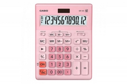 Picture of CASIO GR-12C-PK OFFICE CALCULATOR PINK, 12-DIGIT DISPLAY