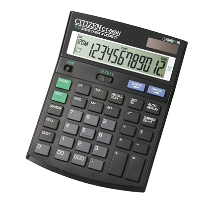 Picture of CITIZEN CALCULATOR OFFICE CT-666N, 12-DIGIT, 188X142MM, BLACK