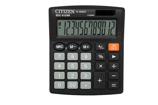 Picture of CITIZEN CALCULATOR OFFICE SDC-812NR, 12-DIGIT, 127X105MM, BLACK