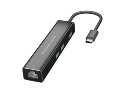 Picture of Conceptronic DONN 3-Port USB Hub with Gigabit Network Adapter