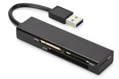 Изображение Czytnik kart 4-portowy USB 3.0 SuperSpeed (Compact Flash, SD, Micro SD/SDHC, Memory Stick), czarny