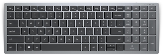 Picture of DELL KB740 keyboard RF Wireless + Bluetooth QWERTY US International Grey, Black