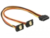 Picture of Delock Kabel SATA 15 Pin Strom Stecker mit Einrastfunktion > 2 x SATA 15 Pin Strom Buchse 30 cm