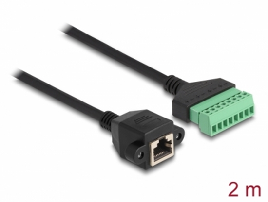 Изображение Delock RJ45 Cable Cat.6 female to Terminal Block Adapter for built-in 2 m 2-part