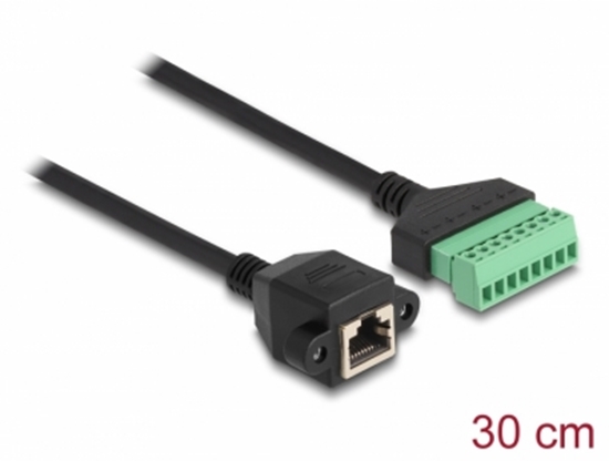 Изображение Delock RJ45 Cable Cat.6 female to Terminal Block Adapter for built-in 30 cm 2-part