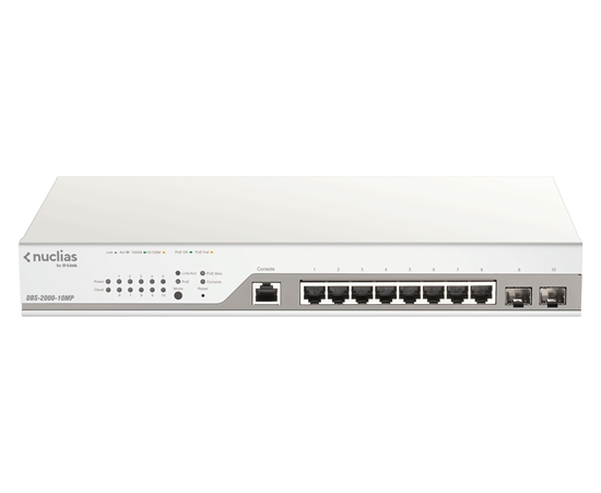 Picture of D-Link DBS-2000-10MP network switch Managed L2 Gigabit Ethernet (10/100/1000) Power over Ethernet (PoE) Grey