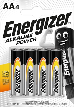 Изображение ENERGIZER BATTERY ALKALINE POWER AA LR6 BLISTER 4 PIECES