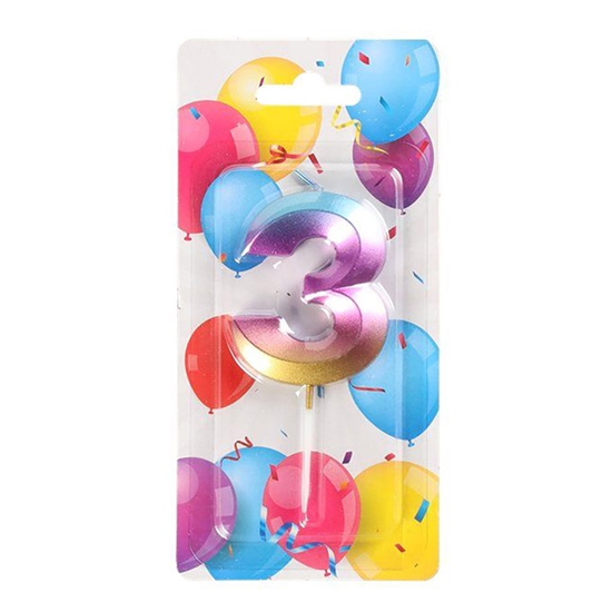 Picture of Jubilejas svece-cipars krāsaina Nr 3