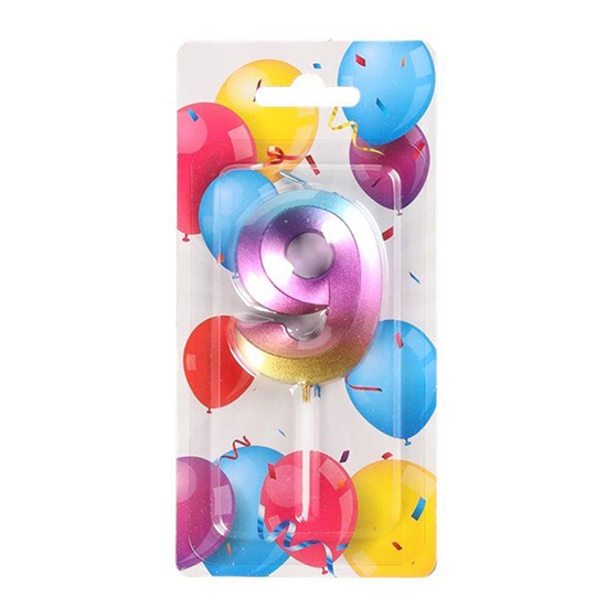 Picture of Jubilejas svece-cipars krāsaina Nr 9