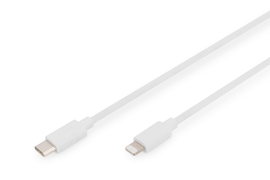 Изображение DIGITUS USB Kabel USB-C St. -> Lightning St., MFI 2M weiß