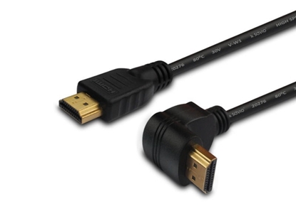 Attēls no Kabel HDMI kątowy złoty v1.4 3D, 4Kx2K, 1.5m, CL-04