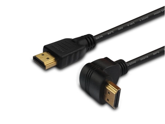 Изображение Kabel HDMI kątowy złoty v1.4 3D, 4Kx2K, 1.5m, CL-04
