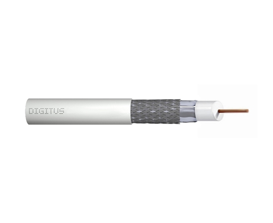 Изображение Kabel koncentryczny RG-6, 75 Ohm, ekran (folia+oplot 77%), Eca, PVC, 500m, szpula biały
