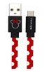Picture of Kabel USB microUSB 1m Minnie kropki czerwony 