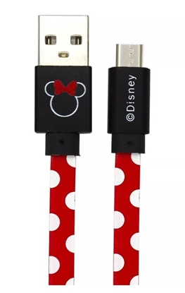 Picture of Kabel USB microUSB 1m Minnie kropki czerwony 