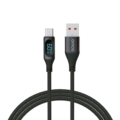 Изображение Kabel USB - USB C z wyświetlaczem, 60W, 1m, CL-172