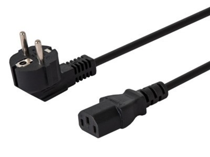 Изображение Kabel zasilający Schuko męski - IEC C13, kątowy, 1,8m, CL-98