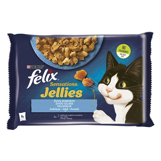 Picture of Konservi kaķiem Felix Sensations Jellies zivju 4*85g