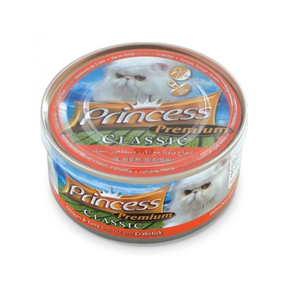 Attēls no Konservi kaķiem Princess Premium Tuncis,cālis,krabis 170g
